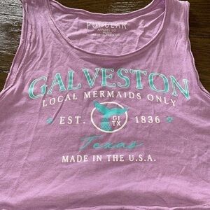 Galveston Island Texas Mermaid crop top tank